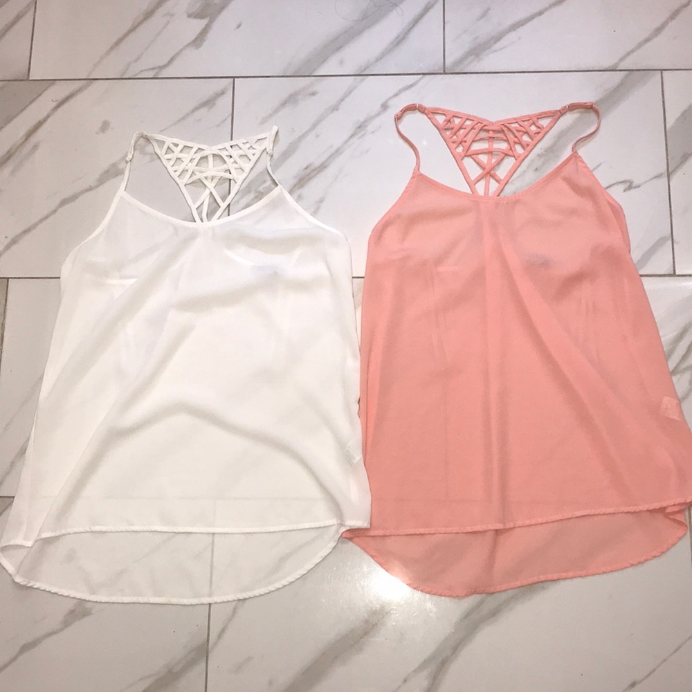 White and pink blouse bundle